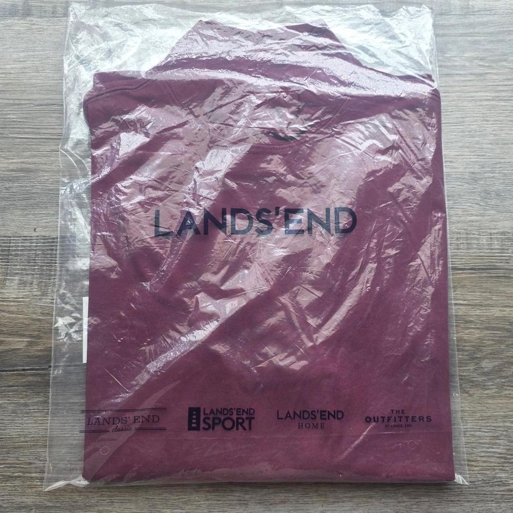 Lands End Burgundy Long Sleeve Mock Turtleneck Shirt Womens Medium Petite 475633